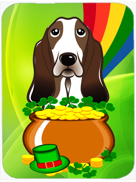 Basset Hound St. Patricks Day Mouse Pad, Hot Pad or Trivet