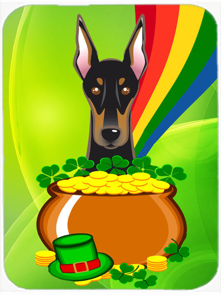 Doberman St. Patricks Day Mouse Pad, Hot Pad or Trivet