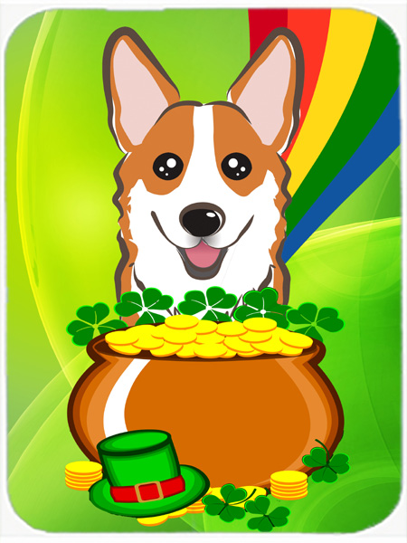 Red Corgi St. Patricks Day Mouse Pad, Hot Pad or Trivet