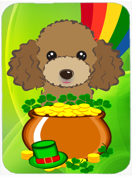 BB2000MP Chocolate Brown Poodle St. Patricks Day Mouse Pad- Hot Pad or Trivet