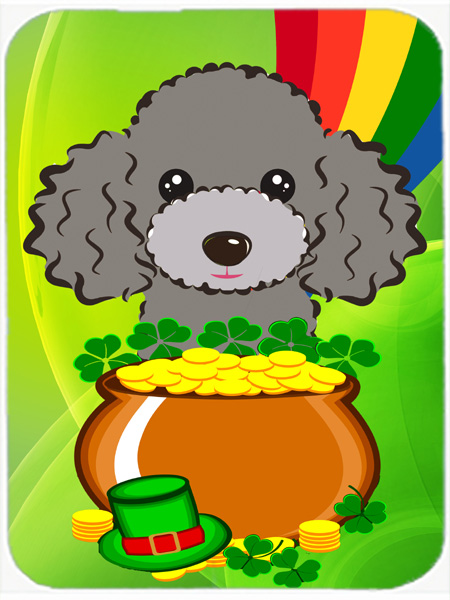BB2003MP Silver Gray Poodle St. Patricks Day Mouse Pad- Hot Pad or Trivet