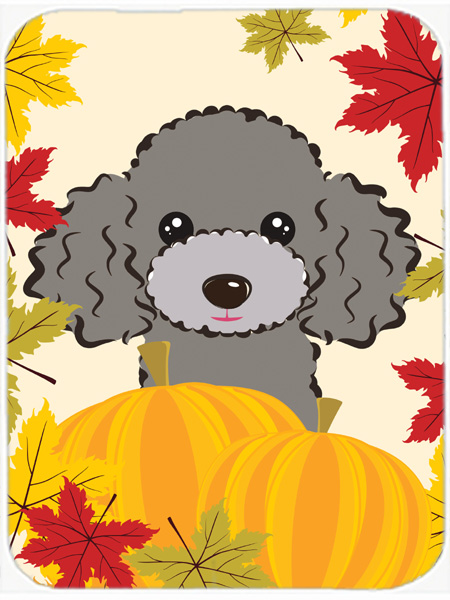 Silver Gray Poodle Thanksgiving Mouse Pad, Hot Pad or Trivet