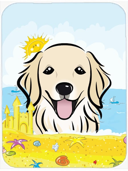 Golden Retriever Summer Beach Mouse Pad, Hot Pad or Trivet