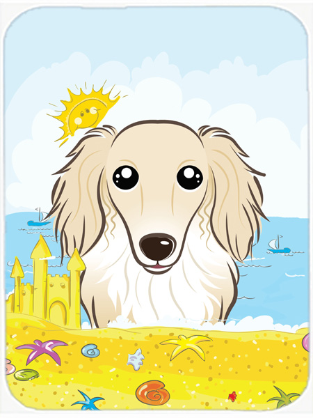 Longhair Creme Dachshund Summer Beach Mouse Pad, Hot Pad or Trivet
