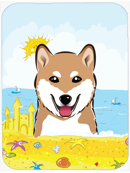 Shiba Inu Summer Beach Mouse Pad, Hot Pad or Trivet