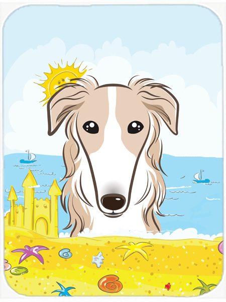 Borzoi Summer Beach Mouse Pad, Hot Pad or Trivet