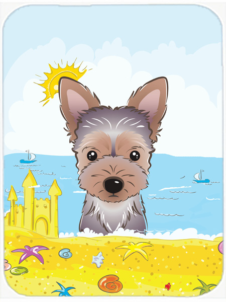 Yorkie Puppy Summer Beach Mouse Pad, Hot Pad or Trivet