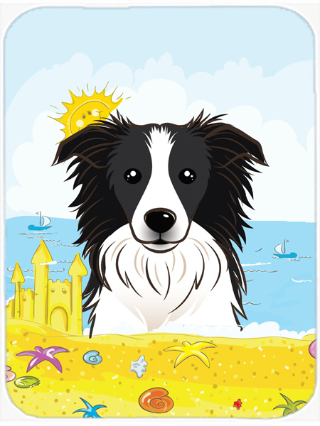Border Collie Summer Beach Mouse Pad, Hot Pad or Trivet