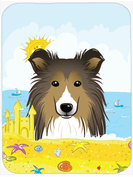 Sheltie Summer Beach Mouse Pad, Hot Pad or Trivet