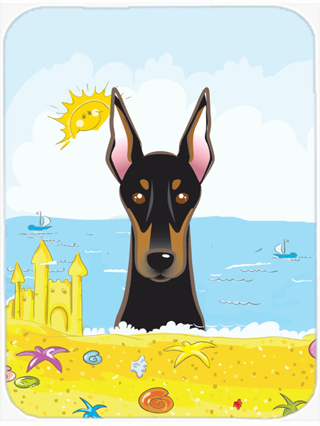 Doberman Summer Beach Mouse Pad, Hot Pad or Trivet