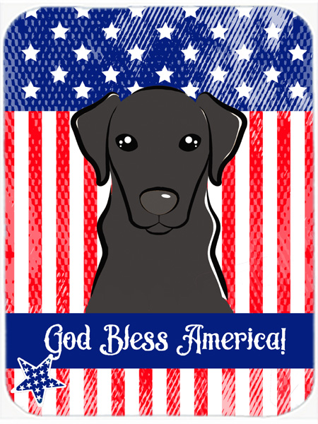 BB2165MP God Bless American Flag with Black Labrador Mouse Pad- Hot Pad or Trivet