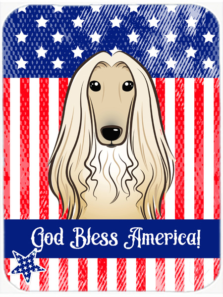 BB2174MP God Bless American Flag with Afghan Hound Mouse Pad- Hot Pad or Trivet