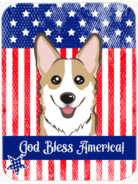 BB2183MP God Bless American Flag with Sable Corgi Mouse Pad- Hot Pad or Trivet