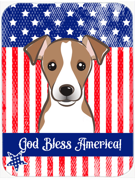BB2190MP God Bless American Flag with Jack Russell Terrier Mouse Pad- Hot Pad or Trivet