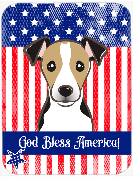 BB2191MP God Bless American Flag with Jack Russell Terrier Mouse Pad- Hot Pad or Trivet