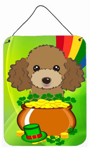 BB2000DS1216 Chocolate Brown Poodle St. Patricks Day Wall or Door Hanging Prints