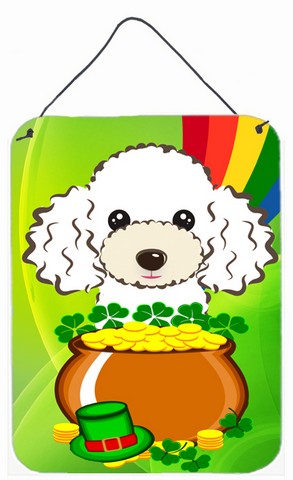 White Poodle St. Patricks Day Wall or Door Hanging Prints