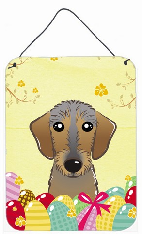 Wirehaired Dachshund Easter Egg Hunt Wall or Door Hanging Prints
