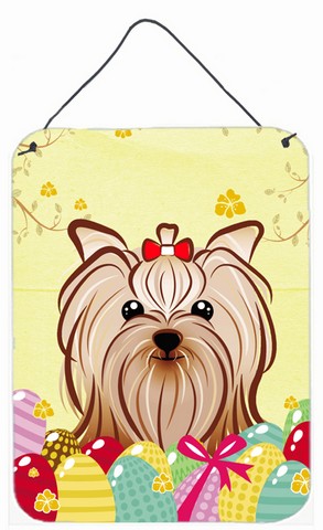 Yorkie Yorkshire Terrier Easter Egg Hunt Wall or Door Hanging Prints