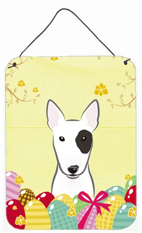 Bull Terrier Easter Egg Hunt Wall or Door Hanging Prints