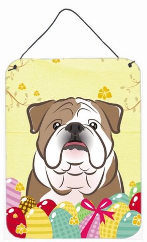 English Bulldog Easter Egg Hunt Wall or Door Hanging Prints