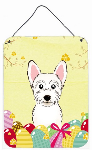 BB1908DS1216 Westie Easter Egg Hunt Wall or Door Hanging Prints