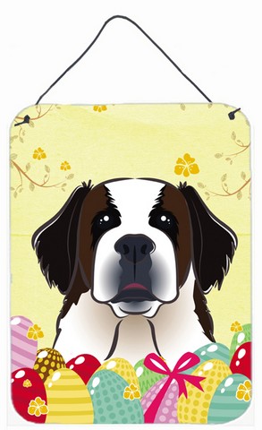 Saint Bernard Easter Egg Hunt Wall or Door Hanging Prints