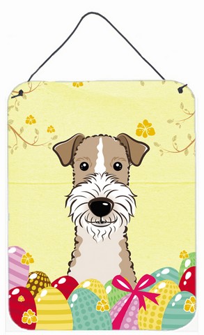 Wire Haired Fox Terrier Easter Egg Hunt Wall or Door Hanging Prints
