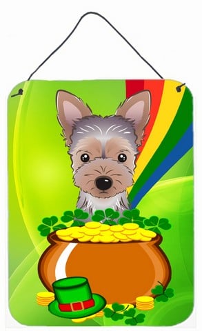 Yorkie Puppy St. Patricks Day Wall or Door Hanging Prints