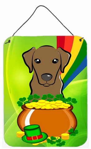 Chocolate Labrador St. Patricks Day Wall or Door Hanging Prints