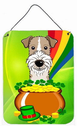 Wire Haired Fox Terrier St. Patrick's Day Wall or Door Hanging Prints