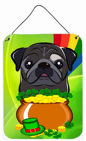 Black Pug St. Patricks Day Wall or Door Hanging Prints