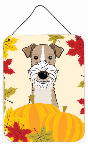 Wire Haired Fox Terrier Thanksgiving Wall or Door Hanging Prints