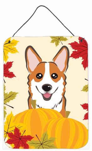 Red Corgi Thanksgiving Wall or Door Hanging Prints