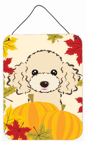 Buff Poodle Thanksgiving Wall or Door Hanging Prints