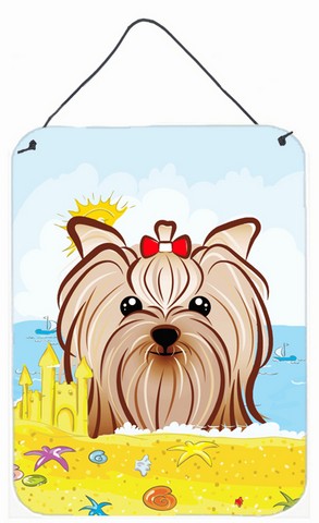 Yorkie Yorkshire Terrier Summer Beach Wall or Door Hanging Prints