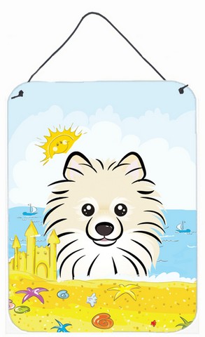 Pomeranian Summer Beach Wall or Door Hanging Prints