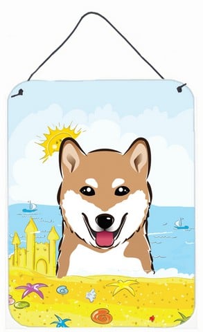 Shiba Inu Summer Beach Wall or Door Hanging Prints