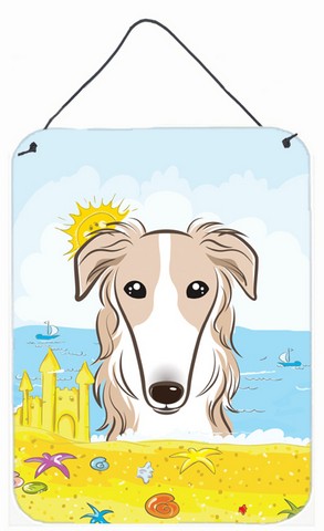 Borzoi Summer Beach Wall or Door Hanging Prints