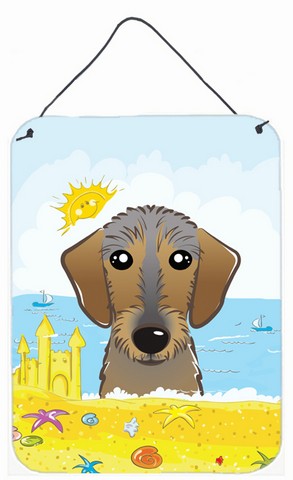 Wirehaired Dachshund Summer Beach Wall or Door Hanging Prints