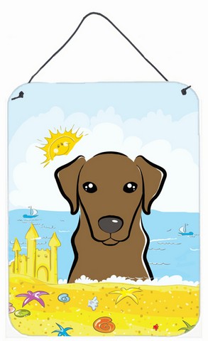 Chocolate Labrador Summer Beach Wall or Door Hanging Prints