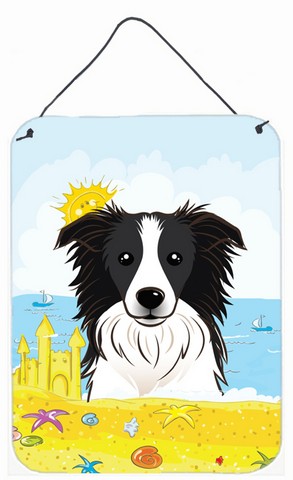 Border Collie Summer Beach Wall or Door Hanging Prints