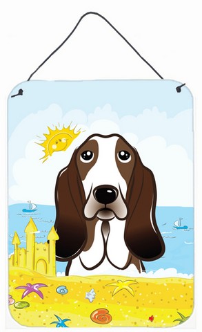 Basset Hound Summer Beach Wall or Door Hanging Prints