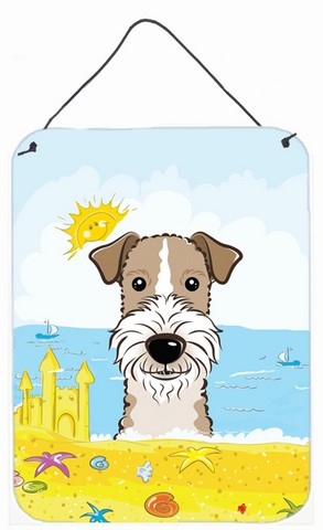 Wire Haired Fox Terrier Summer Beach Wall or Door Hanging Prints