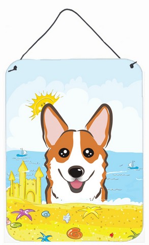 Red Corgi Summer Beach Wall or Door Hanging Prints