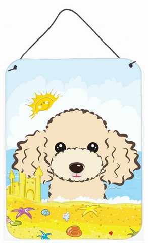 Buff Poodle Summer Beach Wall or Door Hanging Prints