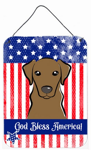 BB2163DS1216 God Bless American Flag with Wirehaired Dachshund Wall or Door Hanging Prints