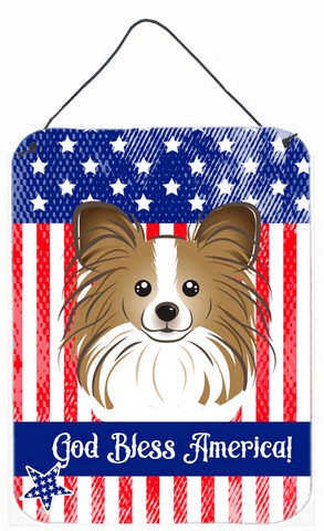 BB2178DS1216 God Bless American Flag with Papillon Wall or Door Hanging Prints