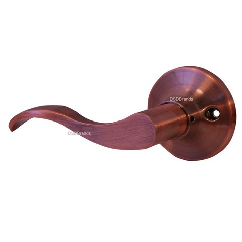Prelude Dummy Left Lever Door Lock with Knob Handle Lockset- Antique Copper