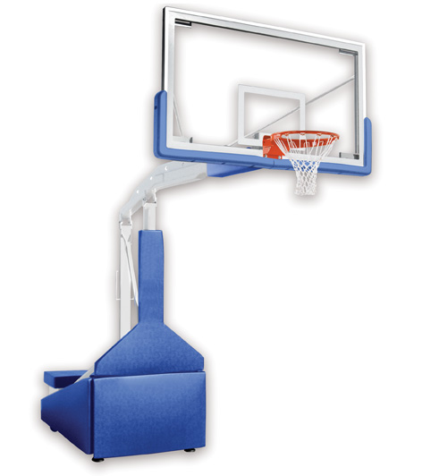 Picture of First Team Hurricane Triumph Steel-Glass Official Size Portable Basketball System- Royal Blue